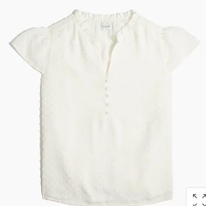 J. Crew Ruffleneck top in clipdot
